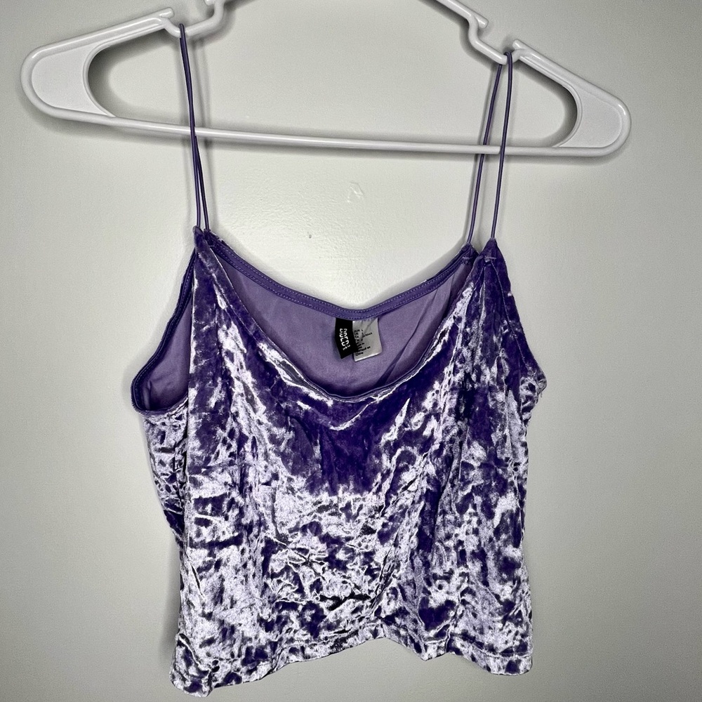 H&M velvet purple tank crop